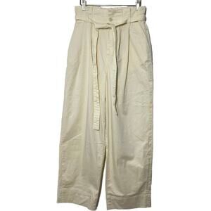 NWOT Everlane Paperbag Pant Organic Cotton Ivory Cream Size Medium